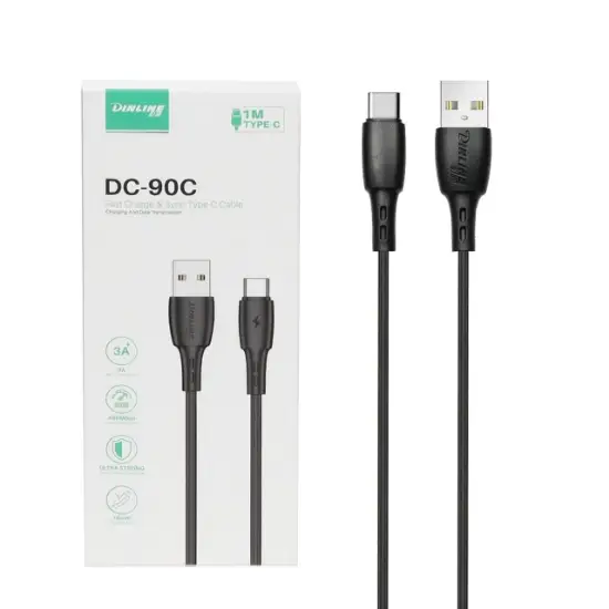 تصویر کابل تبدیل USB به USB-C دینلاین مدل DC-90C طول 1 متر