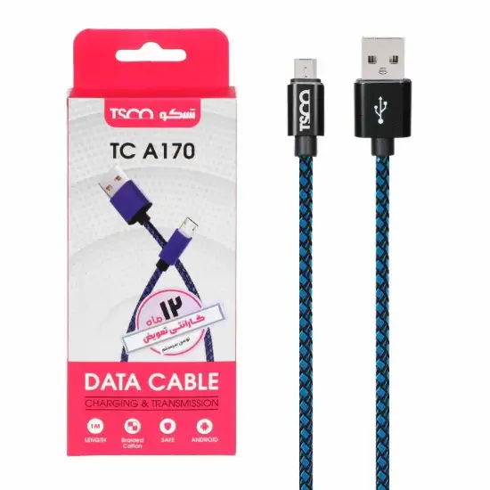 تصویر کابل تبدیل USB به microUSB تسکو مدل TC A170 طول 1 متر