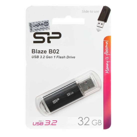 تصویر فلش مموری سیلیکون پاور مدل Blaze B02 USB3.2 ظرفیت 32 گیگابایت