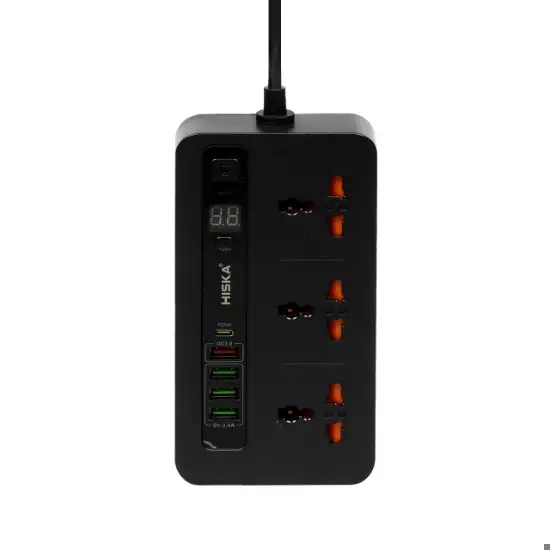 تصویر محافظ برق 3 خانه هیسکا کلید دار مدل CH-5520