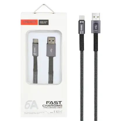 نمایش جزئیات کابل تبدیل USB به TYPE-C ترانیو مدل T-X21C