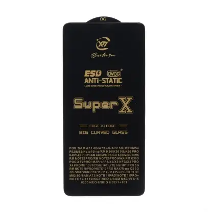 نمایش جزئیات گلس گوشی آنتی استاتیک Full Cover Super X برای Xiaomi Poco X5 Pro / Redmi Note 12 Pro 5G / Redmi Note 12 Pro Plus / Poco F5 Pro / Mi 11T