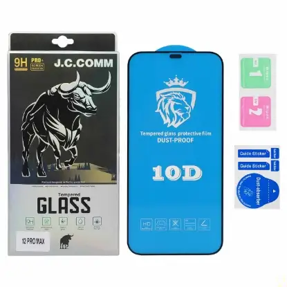 نمایش جزئیات گلس گوشی 10D درجه یک Full Cover J.C.Comm برای iPhone 12 Pro Max