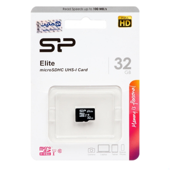 تصویر کارت حافظه microSDHC سیلیکون پاور مدل Elite کلاس 10 استاندارد UHS-I U1 سرعت 100MBps ظرفیت 32 گیگابایت