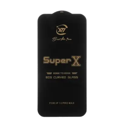 نمایش جزئیات گلس گوشی درجه یک Full Cover Super X برای iPhone 13 Pro Max / 14 plus (MAX)