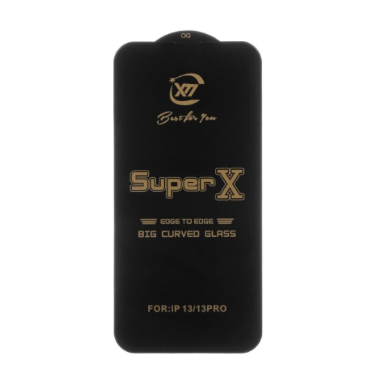 تصویر گلس گوشی درجه یک Full Cover Super X برای iPhone 13 / 13 Pro / 14