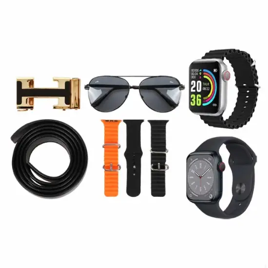 تصویر پک ساعت هوشمند هاینو تکو مدل GP13 به همراه 3 عدد بند، کمربند، 2 ساعت هوشمند و عینک