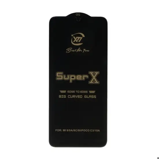 تصویر گلس گوشی درجه یک Full Cover Super X برای Xiaomi Redmi 9A / 9C / Mi9 / 9i / C3 / C31 / 10A