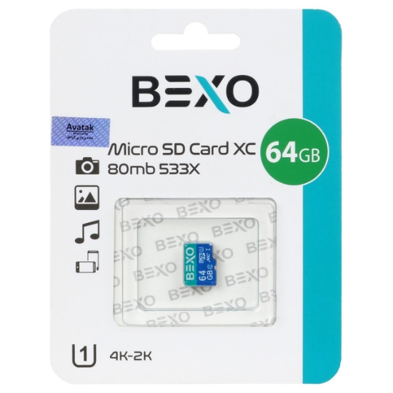 تصویر کارت حافظه microSDXC بکسو UHS-I U1 Class10-80MB/s 533X ظرفیت 64 گیگابایت