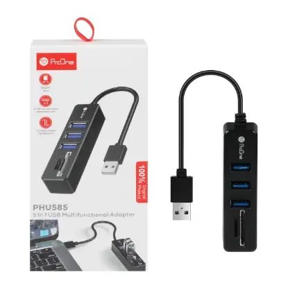 نمایش جزئیات هاب 5 پورت و رم ریدر USB2.0 پرووان مدل PHU585