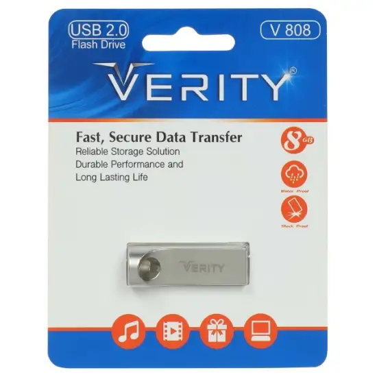 تصویر فلش مموری وریتی مدل V808 USB2.0 با ظرفیت 8 گیگابایت