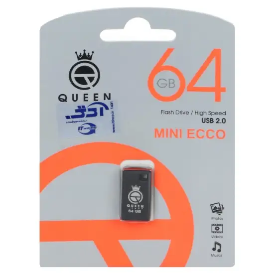 تصویر فلش مموری کوئین تک مدل Mini Ecco USB2.0 ظرفیت 64 گیگابایت