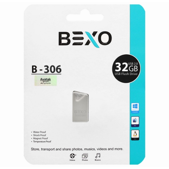 تصویر فلش مموری بکسو مدل B-306 USB2.0 ظرفیت 32 گیگابایت