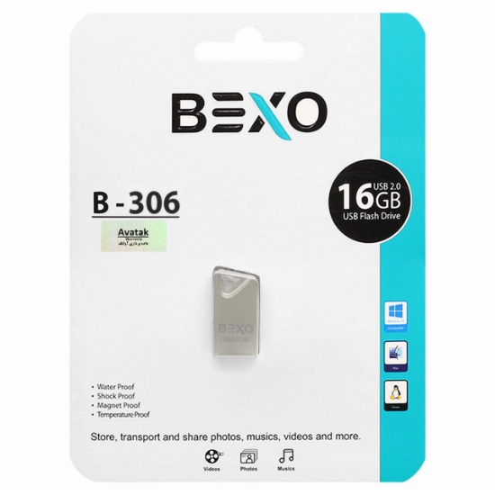 تصویر فلش مموری بکسو مدل B-306 USB2.0 ظرفیت 16 گیگابایت