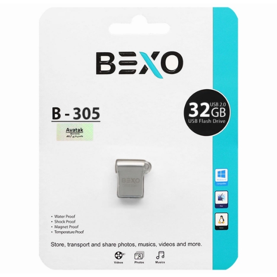 تصویر فلش مموری بکسو مدل B-305 USB2.0 ظرفیت 32 گیگابایت
