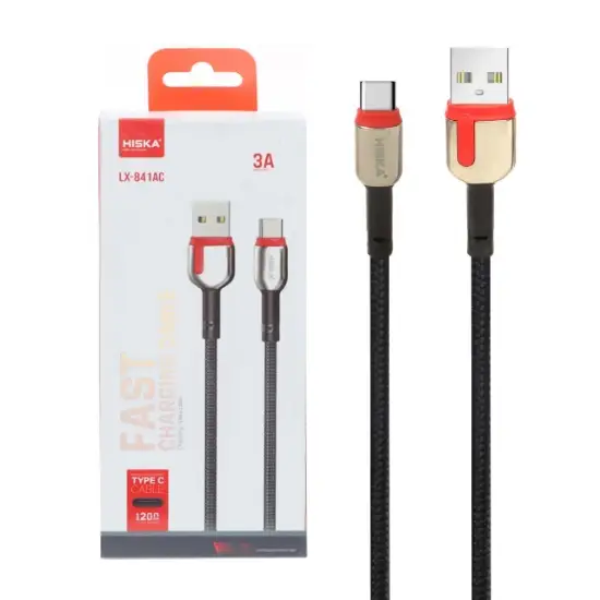 تصویر کابل تبدیل فست USB به USB-C هیسکا مدل LX-841AC طول 1.2 متر