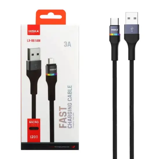 تصویر کابل تبدیل فست USB به MicroUSB هیسکا مدل LX-861AM طول 1.2