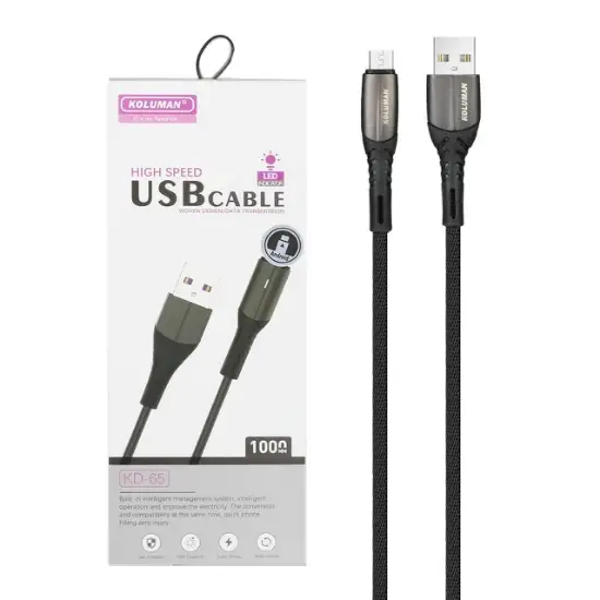 تصویر کابل تبدیل USB به micro-USB کلومن مدل KD-65 طول 1 متر