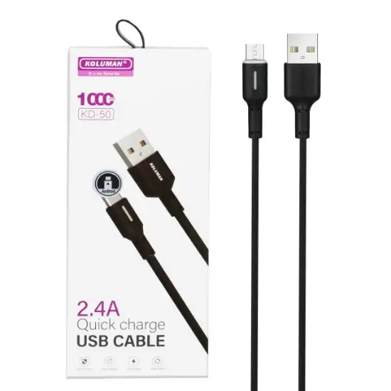 تصویر کابل تبدیل USB به microUSB کلومن مدل KD-50 طول 1 متر