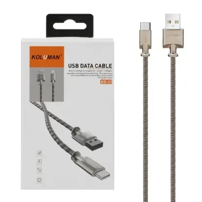 تصویر کابل تبدیل USB به USB-C کلومن مدل KD-21 طول 1 متر