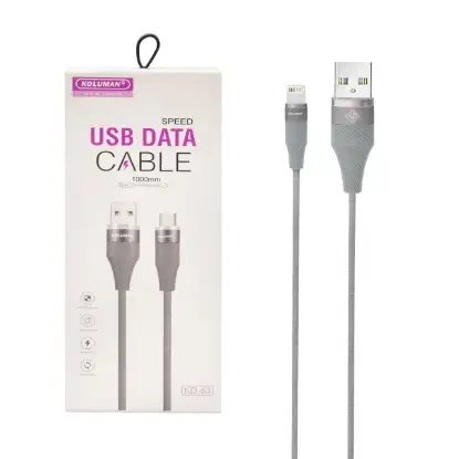 تصویر کابل تبدیل USB به lightning کلومن مدل KD-63 طول 1 متر