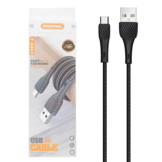 تصویر کابل تبدیل USB به USB-C مدل F-D003 طول 1 متر