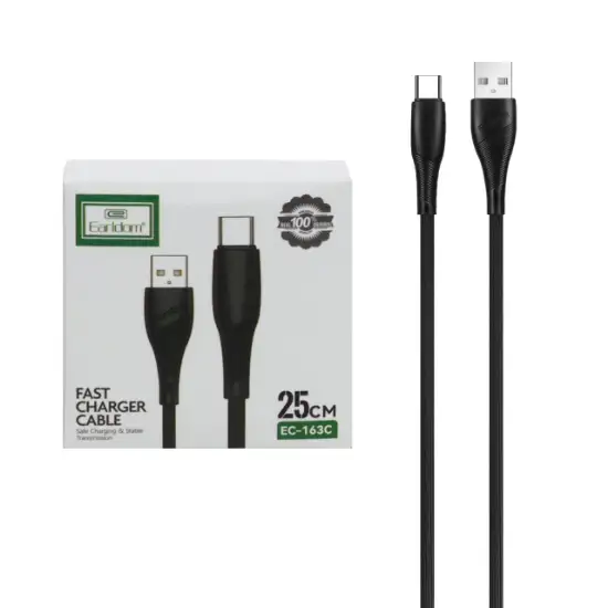 تصویر کابل تبدیل USB به USB-C ارلدام مدل EC-163C طول 25 سانتی متر