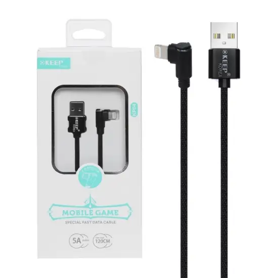تصویر کابل تبدیل USB به Lightning مدل KP04 طول 1.2 متر