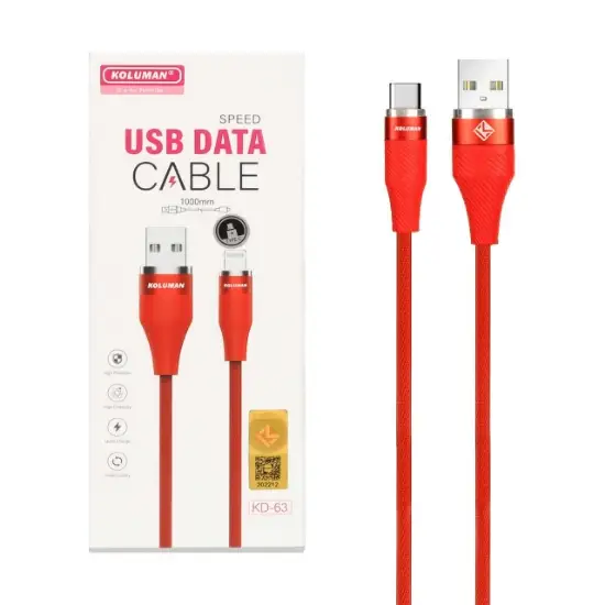 تصویر کابل تبدیل USB به USB-C کلومن مدل KD-63 طول 1 متر