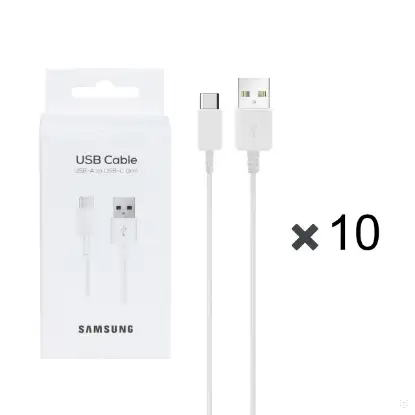 نمایش جزئیات پک 10 عددی کابل تبدیل USB به USB-C سامسونگ مدل S10 طول 1 متر