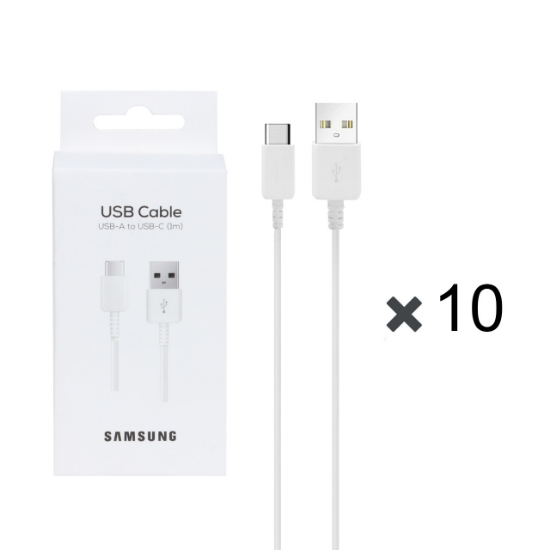 تصویر پک 10 عددی کابل تبدیل USB به USB-C سامسونگ مدل S10 طول 1 متر