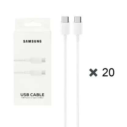 نمایش جزئیات پک 20 عددی کابل تبدیل USB-C به USB-C سامسونگ مدل S23 PD طول 1 متر