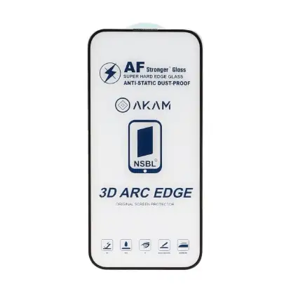 تصویر گلس گوشی اورجینال Full Cover ESD - AKAM برای Iphone 15 / 14 Pro