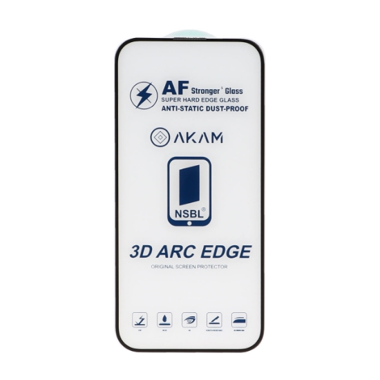 تصویر گلس گوشی اورجینال Full Cover ESD - AKAM برای Iphone 15 / 14 Pro