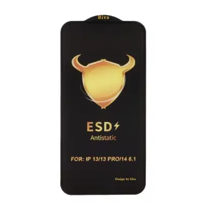 نمایش جزئیات گلس گوشی Full Cover - ESD AntiStatic - Biva برای Iphone 13 / 13 Pro / 14