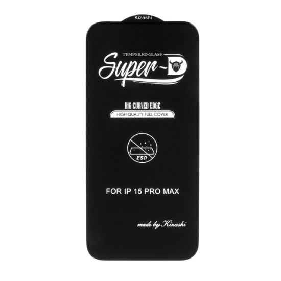 تصویر گلس گوشی Full Cover Super D Kizashi-ESD برای Iphone 15 Pro Max