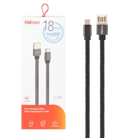 تصویر کابل شارژ تبدیل USB به Type-C هترون مدل HC189UC طول 1 متر