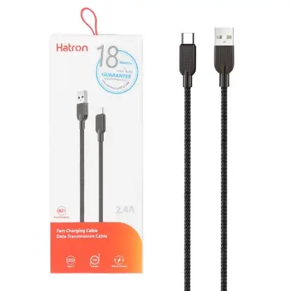 تصویر کابل شارژ تبدیل USB به Type-C هترون مدل HC205UC طول 1 متر