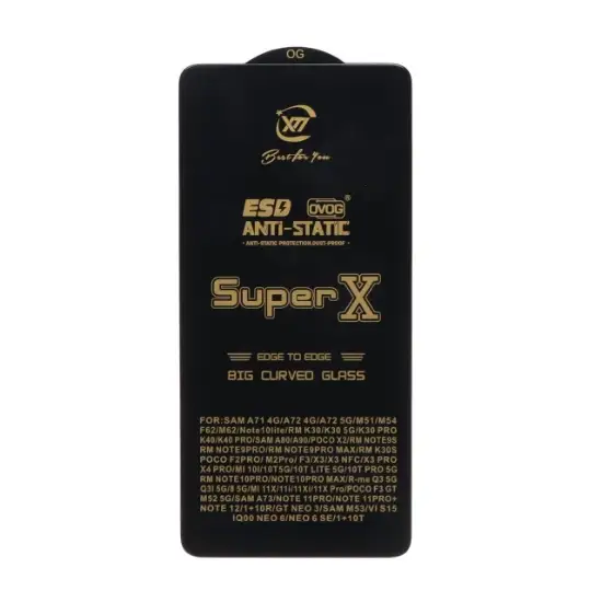 تصویر گلس گوشی آنتی استاتیک Full Cover Super X برای Xiaomi Redmi Note 12 Pro 4G / Mi 12T / Mi 12T Pro / Redmi Note 11 Pro 4G / Redmi Note 11 Pro 5G / Redmi Note 11 Pro Plus / Redmi Note 10 Pro 4G / Redmi Note 10 Pro Max / Poco F3 GT