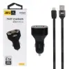 شارژر فندکی 33 وات دو پورت جی بی کیو مدل C-65 همراه کابل شارژ USB به لایتنینگ - تصویر یکم