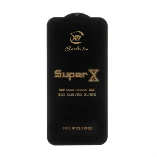 تصویر گلس گوشی درجه یک Full Cover Super X برای iPhone 11 Pro / X / XS