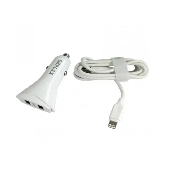 تصویر شارژر فندکی جرلکس مدل GC-09 همراه کابل اندروید