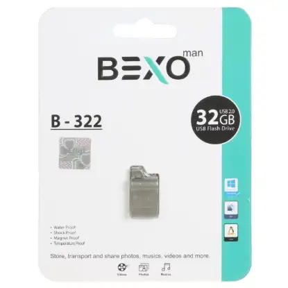 نمایش جزئیات فلش مموری بکسو مدل B-322 USB2.0 ظرفیت 32 گیگابایت