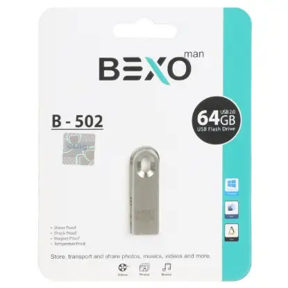 نمایش جزئیات فلش مموری بکسو مدل B-502 USB2.0 ظرفیت 64 گیگابایت