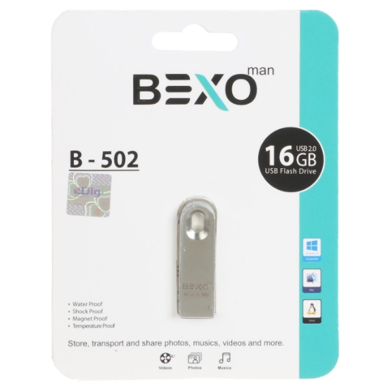 تصویر فلش مموری بکسو مدل B-502 USB2.0 ظرفیت 16 گیگابایت