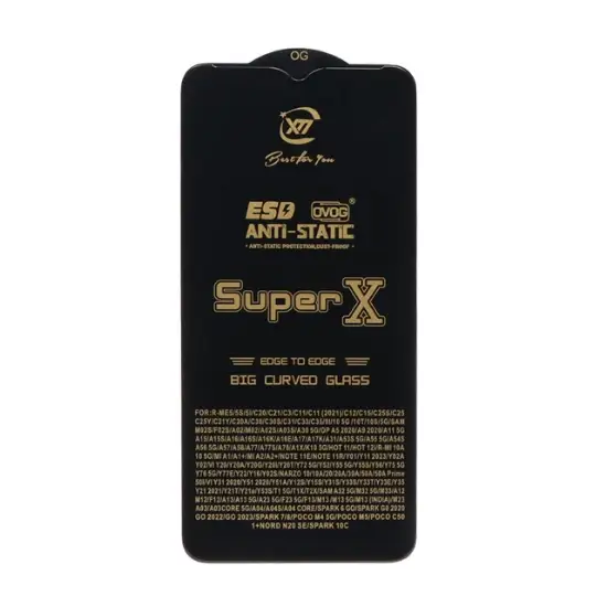 تصویر گلس گوشی آنتی استاتیک Full Cover Super X برای Samsung Galaxy A12 / A02 / A02s / A03 / A03s / A03 Core / A04 / A04e / A04s / A13 4G