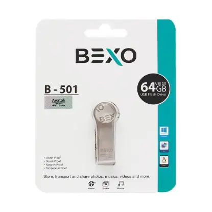 نمایش جزئیات فلش مموری بکسو مدل B-501 USB2.0 ظرفیت 64 گیگابایت