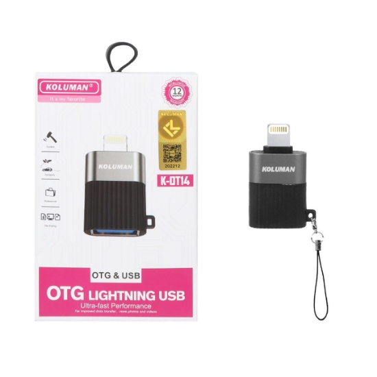 تصویر تبدیل USB OTG Lightning کلومن مدل K-OT14