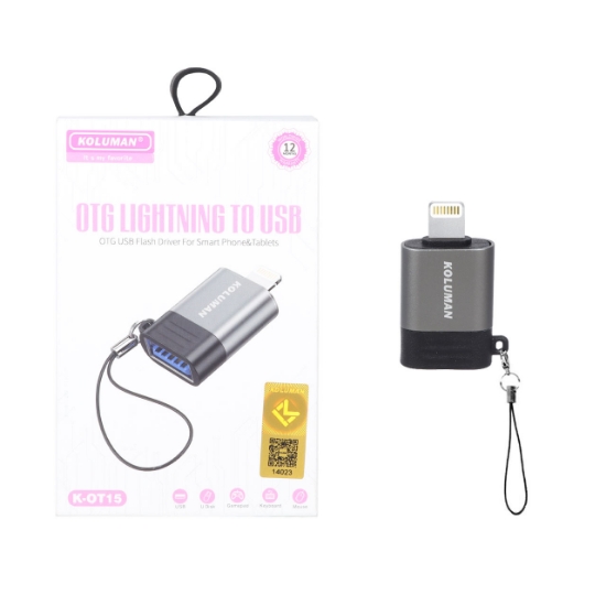 تصویر تبدیل USB OTG Lightning کلومن مدل K-OT15
