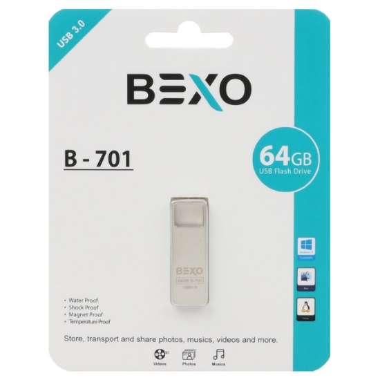 تصویر فلش مموری بکسو مدل B-701 USB3.0 ظرفیت 64 گیگابایت